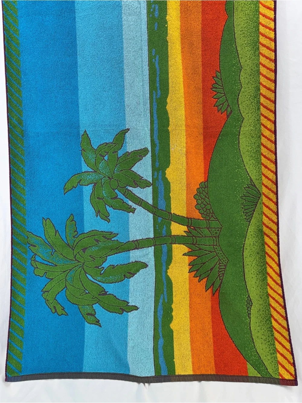 Vintage Seven Seas Tropical Palm Tree Beach Towel Retro Kitsch 70s/80s